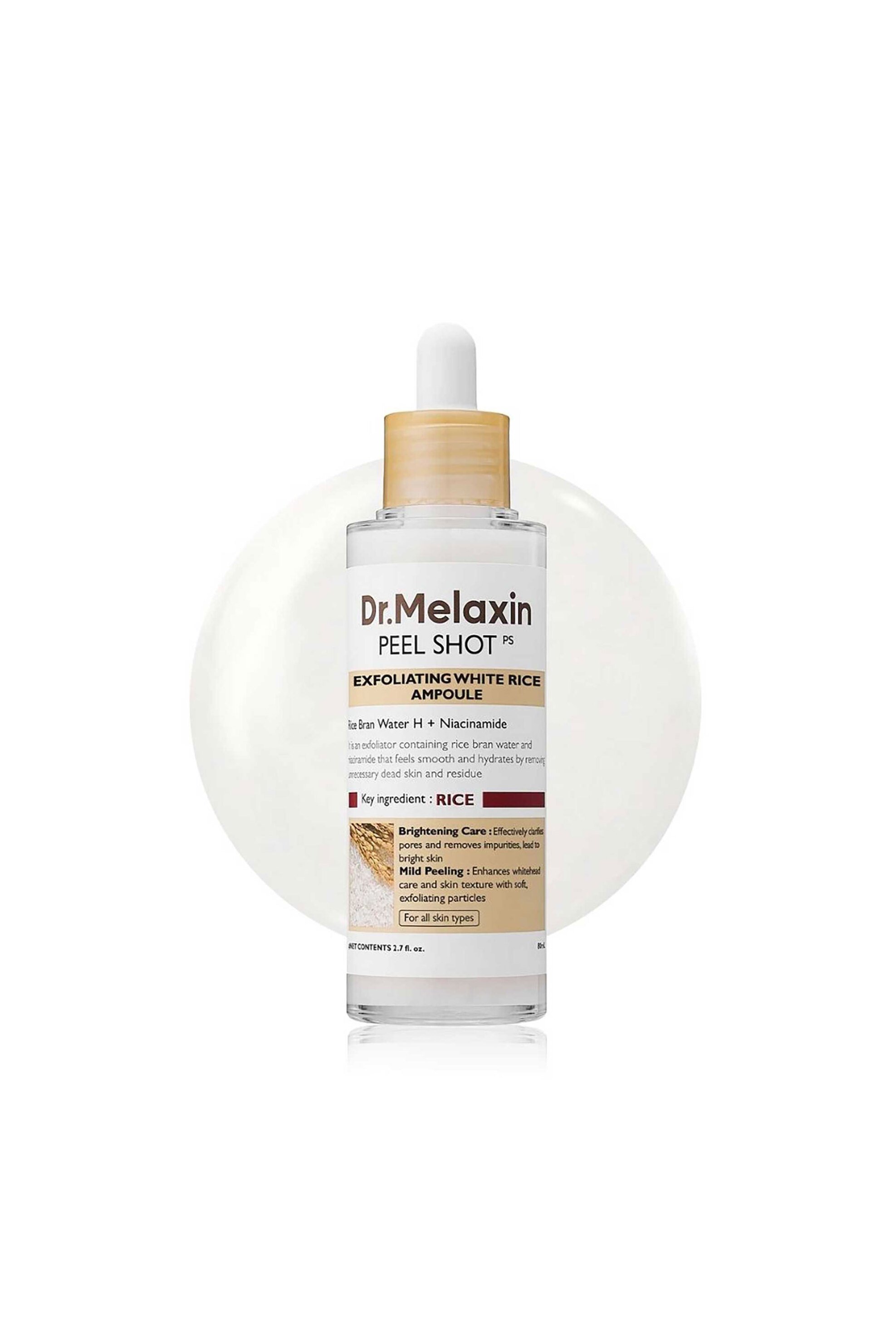 Dr.Melaxin Peel Shot Exfoliating White Rice Ampoule - Απολεπιστικός Ορός Με Ρύζι 80 ml