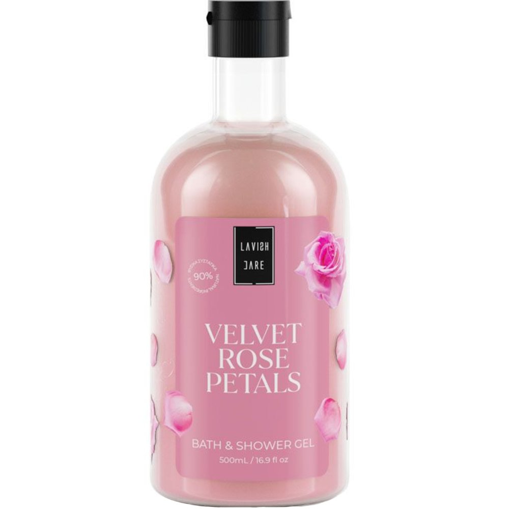 Lavish Care Velvet Rose Petals  Bath & Shower Gel Ενυδατικό & Αρωματικό Αφρόλουτρο με Άρωμα Τριαντάφυλλο 500ml