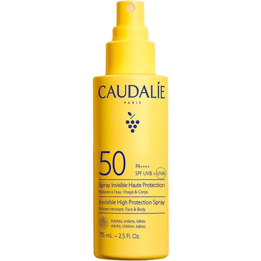 Caudalie Vinosun Spf50 Invisible Spray Λεπτόρρευστο Αντηλιακό Spary Προσώπου & Σώματος Υψηλής Προστασίας για Όλη την Οικογένεια 75ml