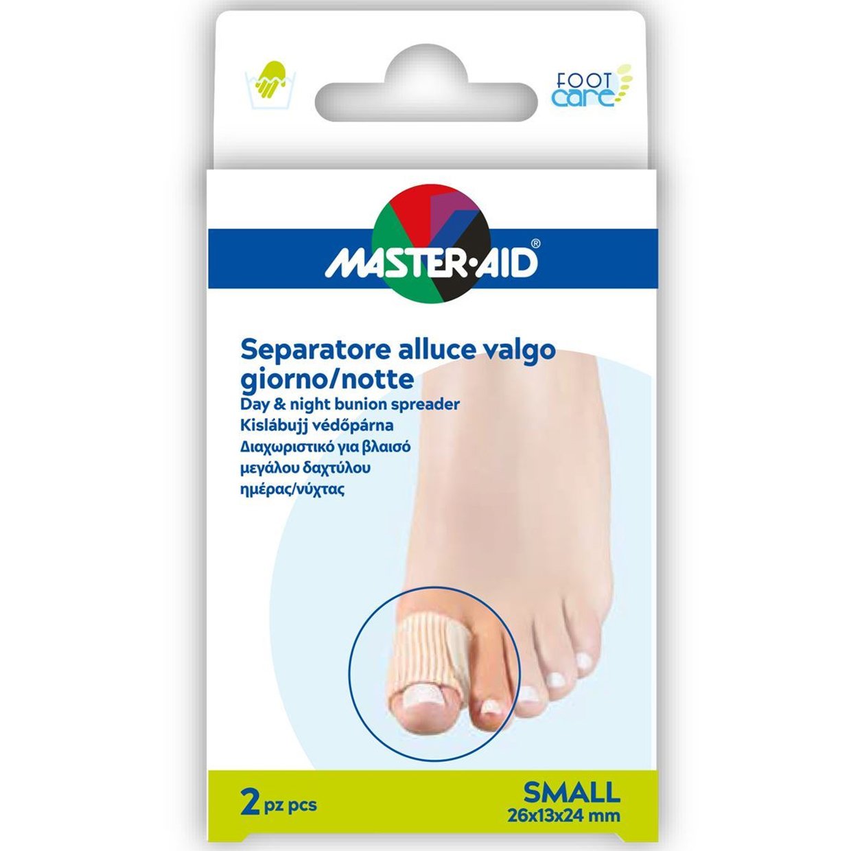 Master Aid Day & Night Bunion Spreader Διαχωριστικό για το Κότσι Ημέρας & Νύχτας 2 Τεμάχια - Small 26x13x24mm
