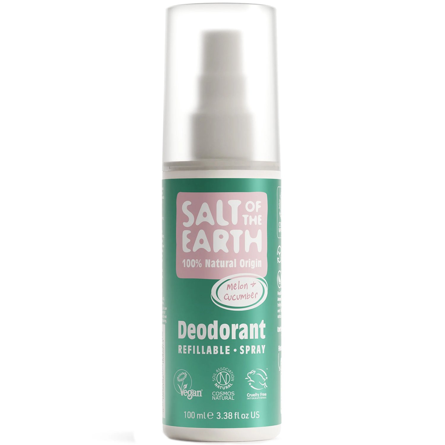 Salt of the Earth Deodorant Spray Αποσμητικό Σπρέι Φυσικής Προέλευσης με Άρωμα Αγγουριού & Πεπονιού 100ml - Melon & Cucumber