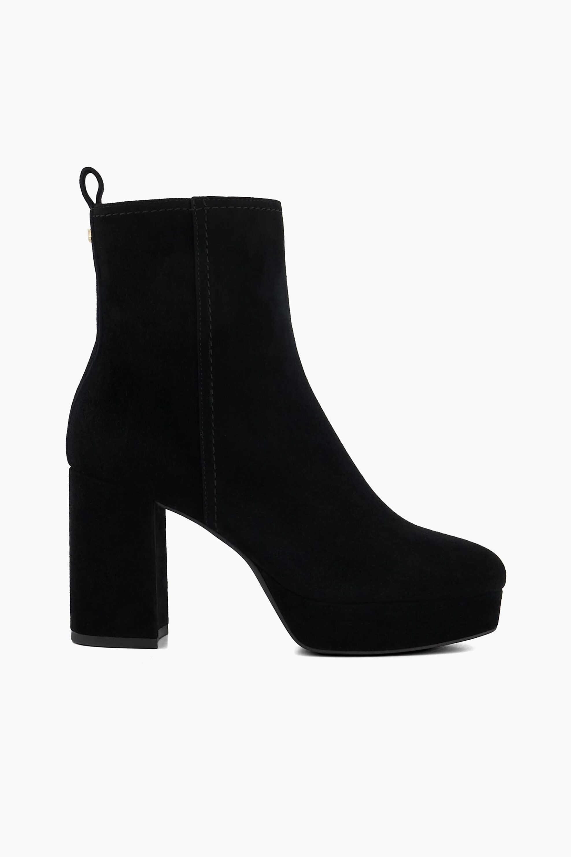 Dune London γυναικεία μποτάκια από δέρμα suede μονόχρωμα με μονόγραμμα πίσω "Oona" | 39
