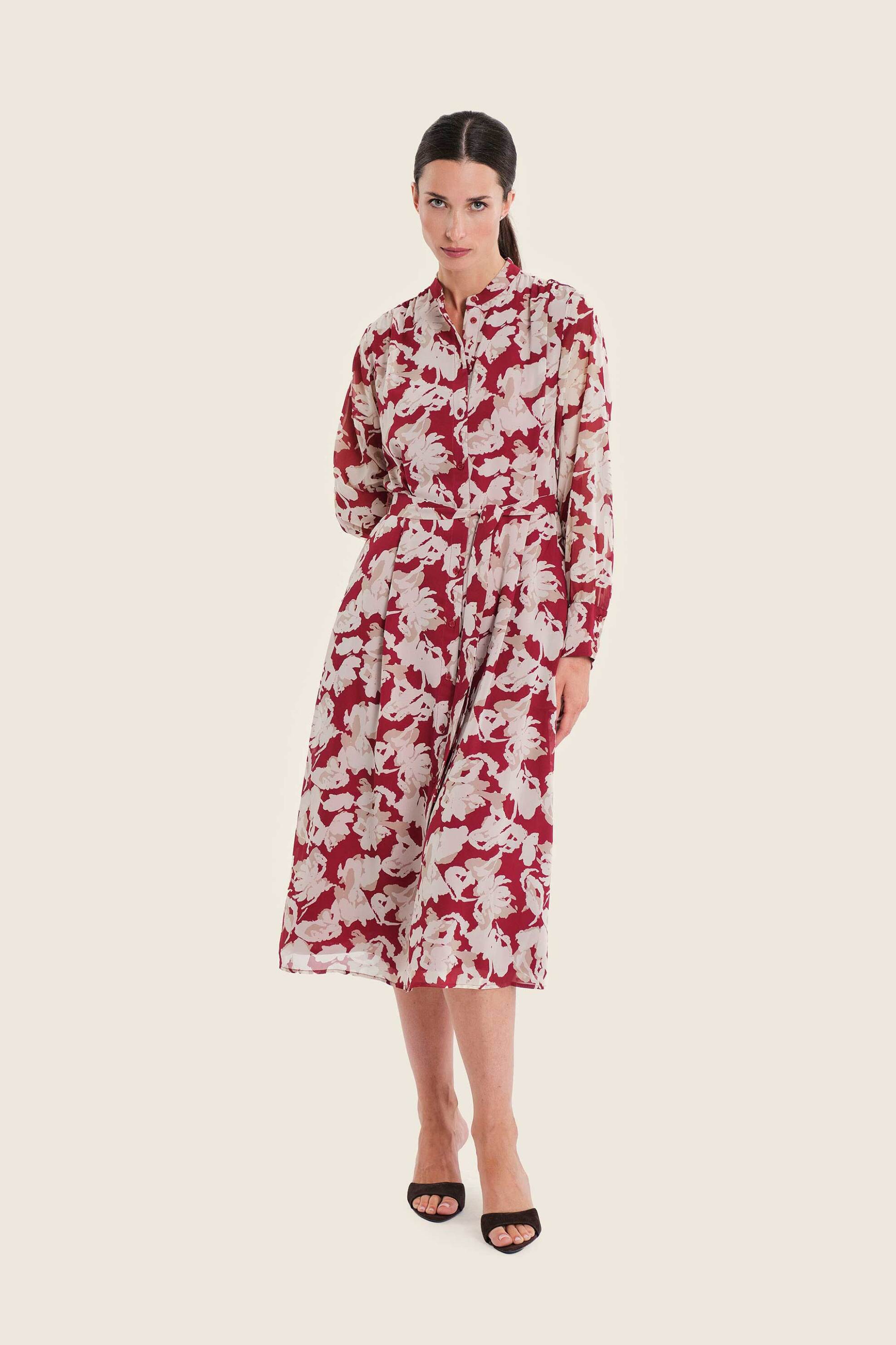 Gerry Weber γυναικείο midi φόρεμα σεμιζιέ με floral print