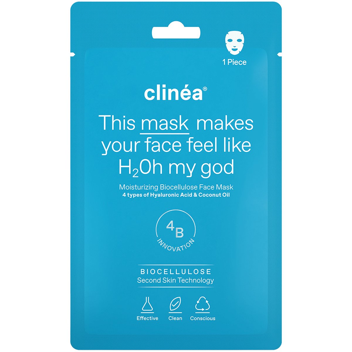 Clinea Moisturizing Biocellulose Face Mask Ενυδατική Μάσκα Προσώπου από Βιοκυτταρίνη 1 Τεμάχιο