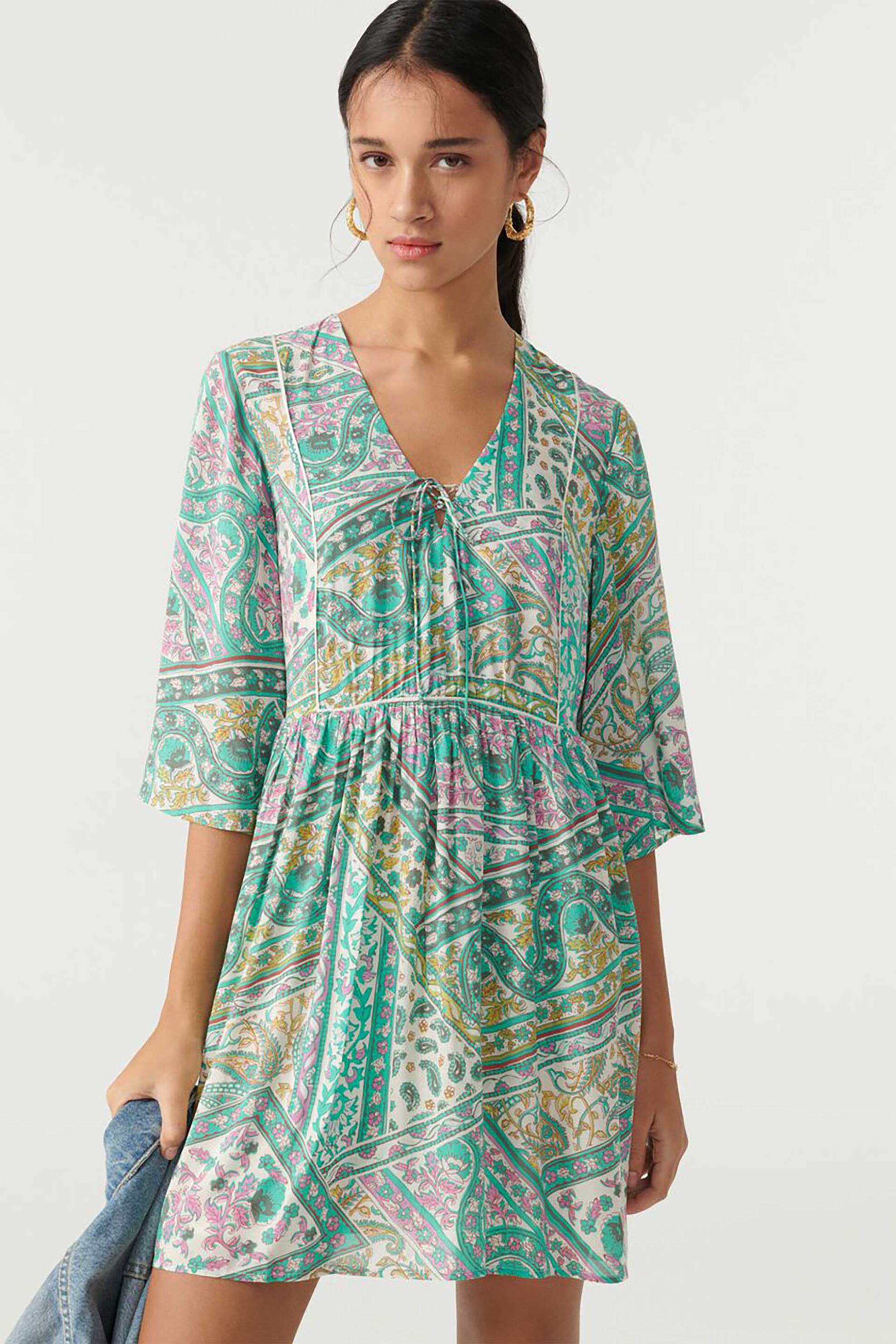 ba&sh γυναικείο mini φόρεμα με all-over print "Fleur"