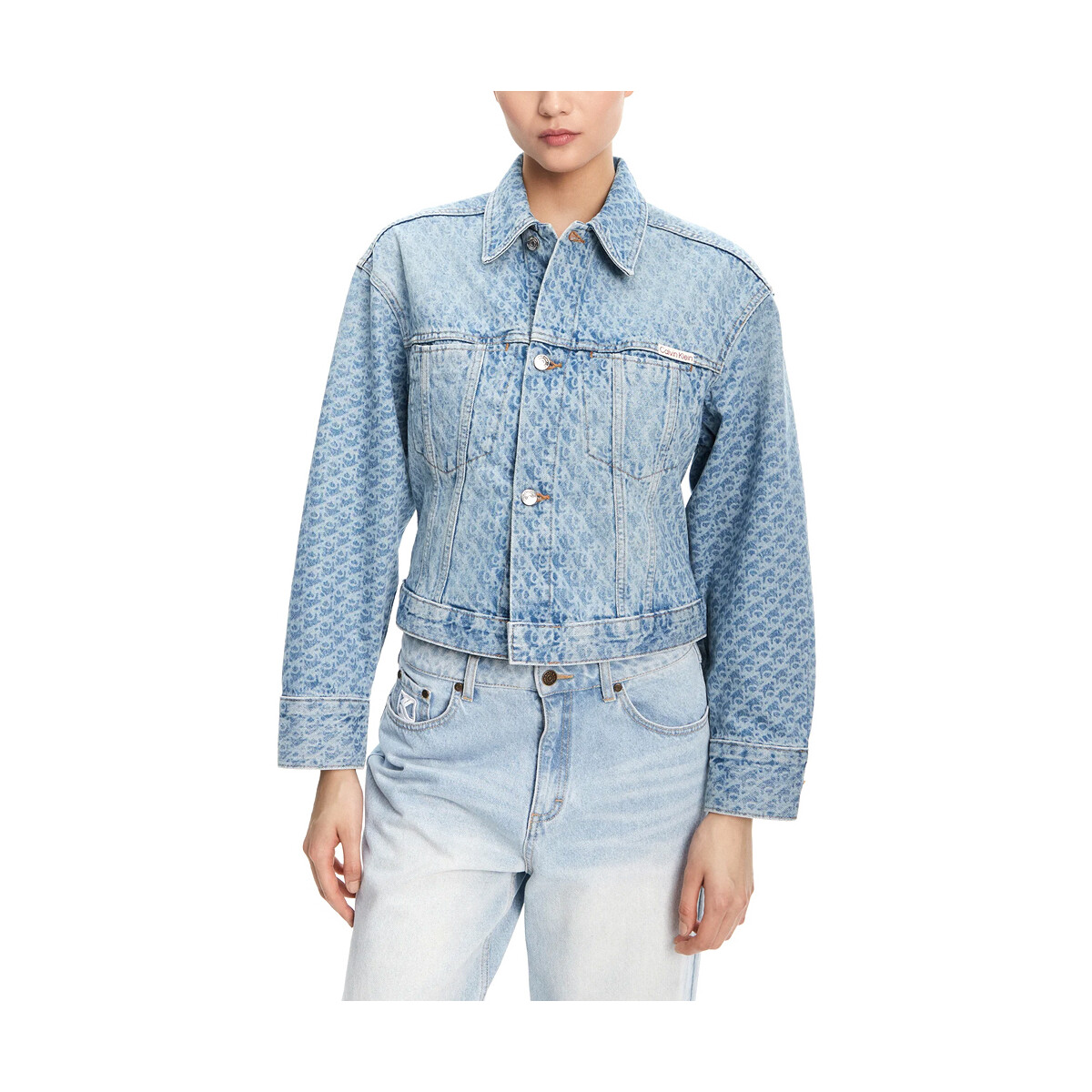Τζιν Μπουφάν/Jacket Calvin Klein Jeans DENIM CROP REGULAR FIT JACKET WOMEN