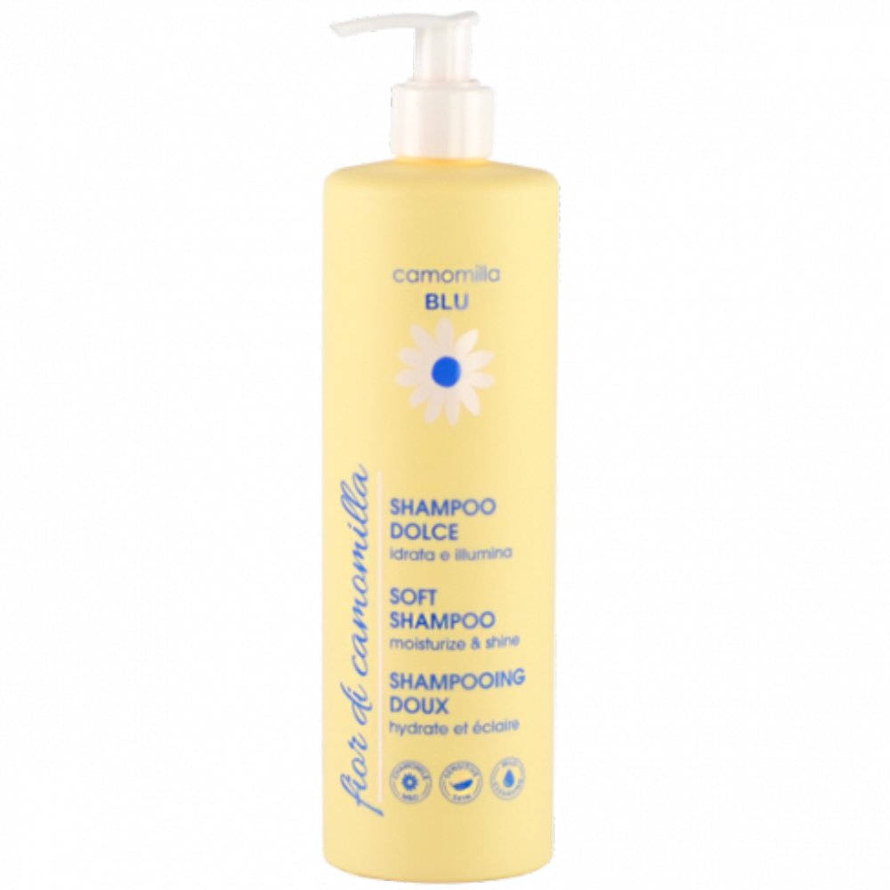 Camomilla Blu Fior Di Camomilla Moisturize & Shine Soft Shampoo Απαλό Σαμπουάν Μαλλιών για Ενυδάτωση & Λάμψη με Αντλία 500ml