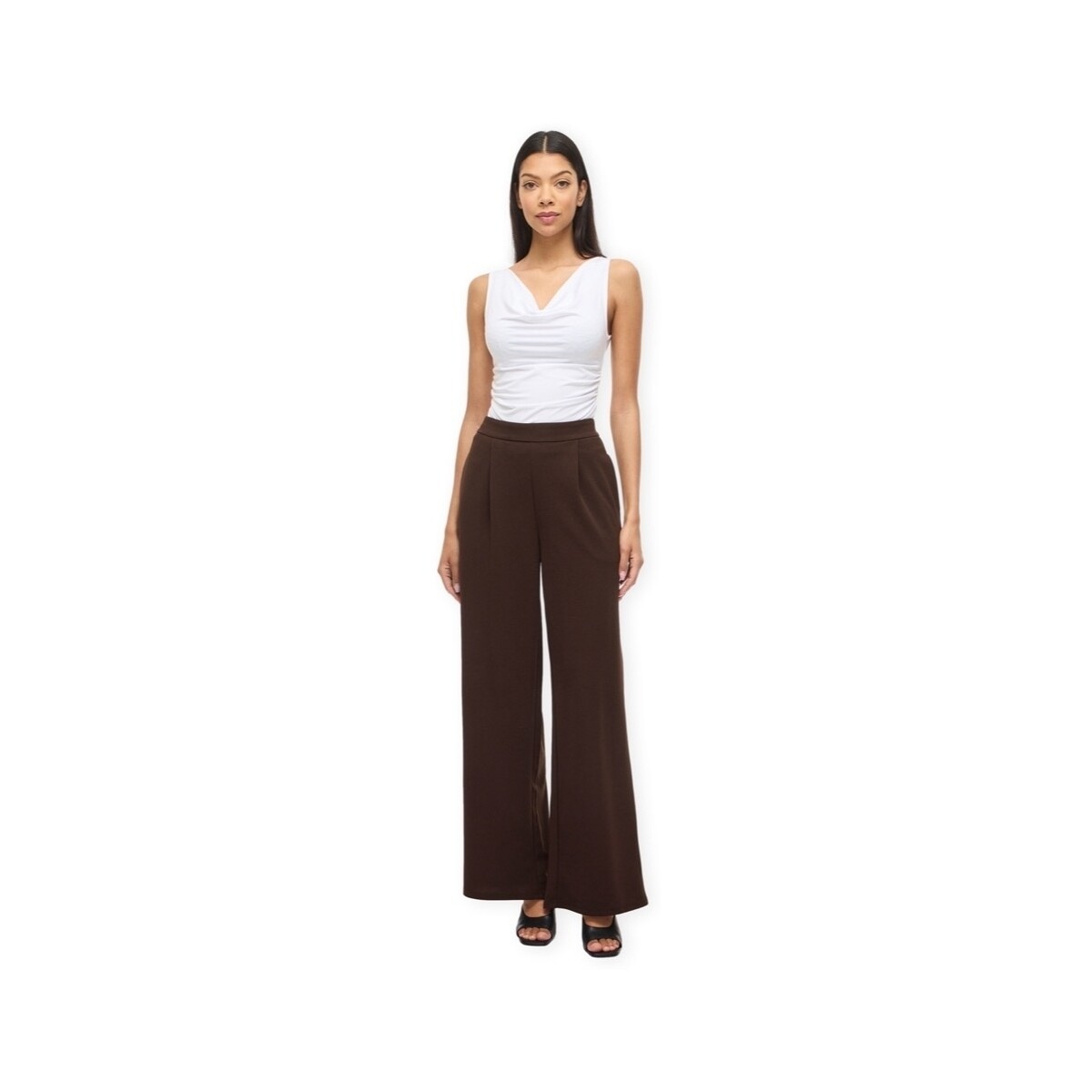 Παντελόνια Vila Noos Benne Wide Trousers - Coffee Bean