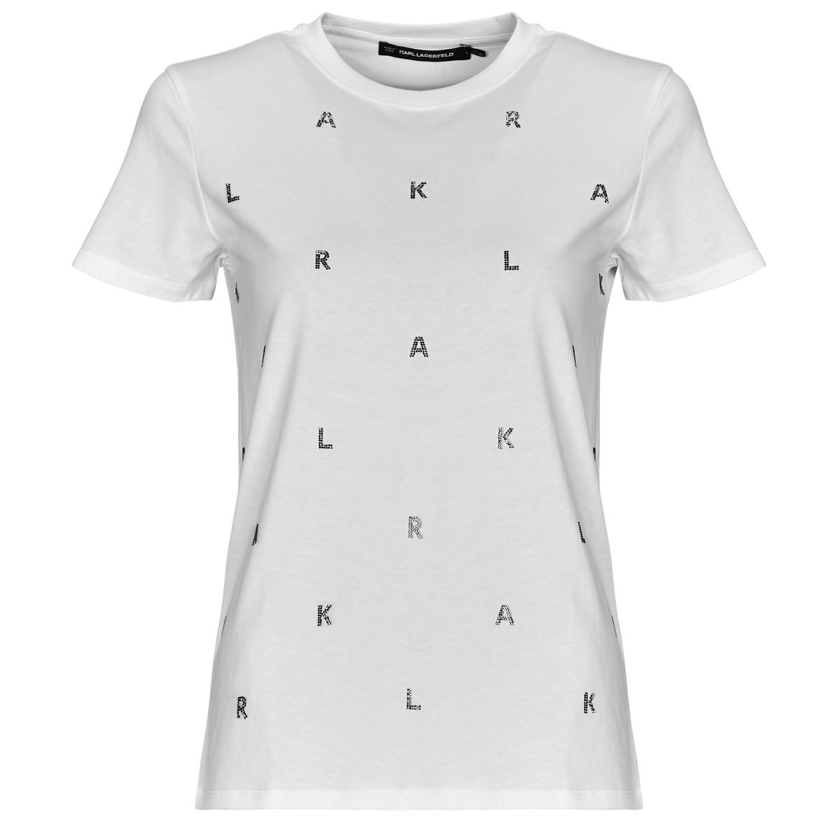 T-shirt με κοντά μανίκια Karl Lagerfeld RHINESTONE KARL T-SHIRT