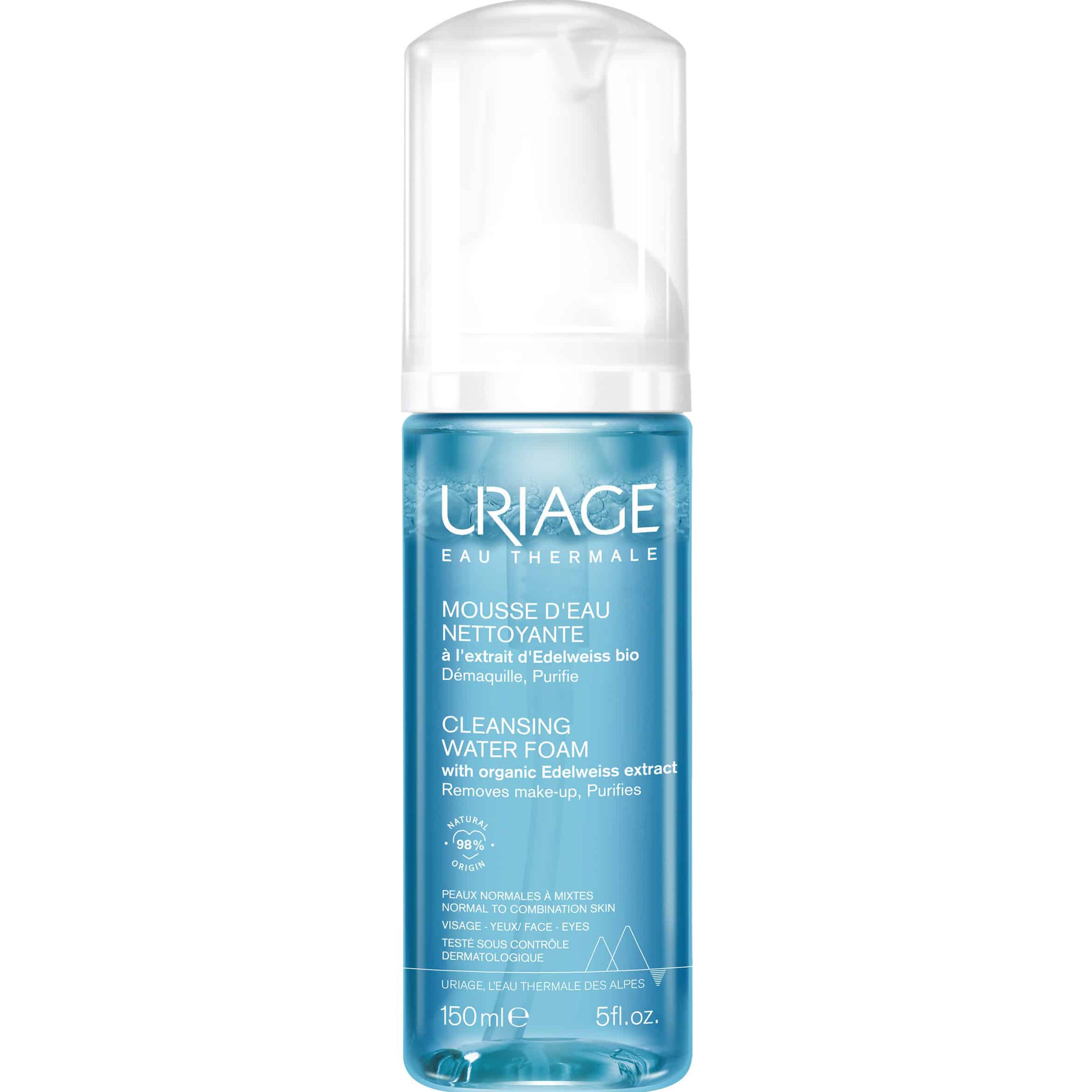 Uriage Cleansing Water Foam Αφρός Καθαρισμού & Ντεμακιγιάζ για Πρόσωπο & Μάτια 150ml
