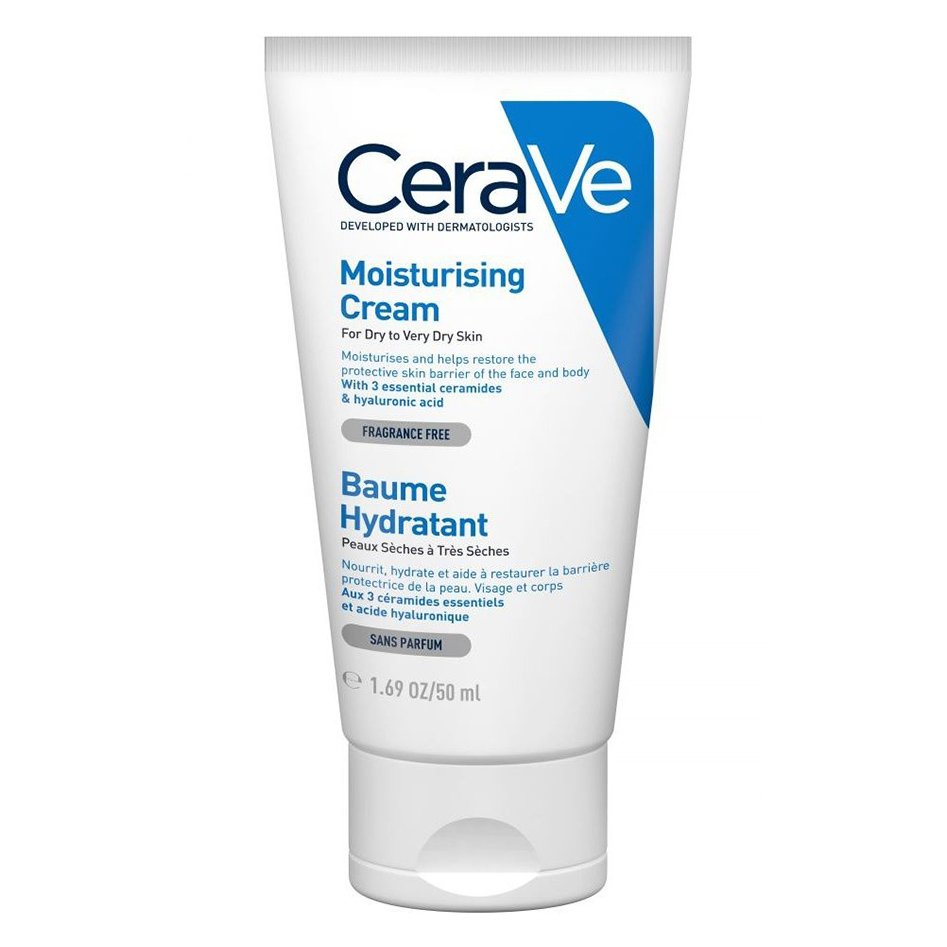 CeraVe Moisturising for Dry to Very Dry Skin Face & Body Cream Ενυδατική Κρέμα Προσώπου, Σώματος για Ξηρή & Πολύ Ξηρή Επιδερμίδα 50ml