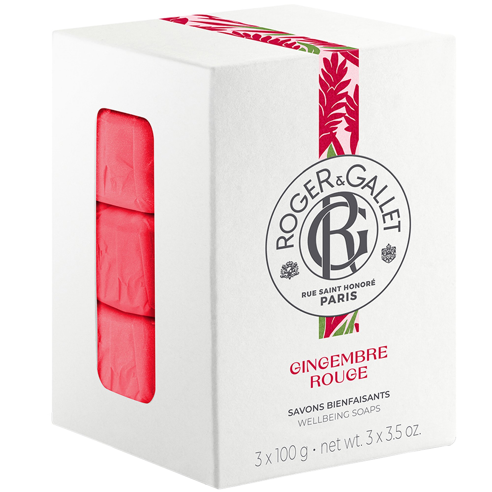 Roger & Gallet Πακέτο Προσφοράς Gingembre Rouge Perfumed Soap Bars Γυναικείο Αναζωογονητικό Φυτικό Σαπούνι Σώματος με Άρωμα Τζίντζερ 3x100g