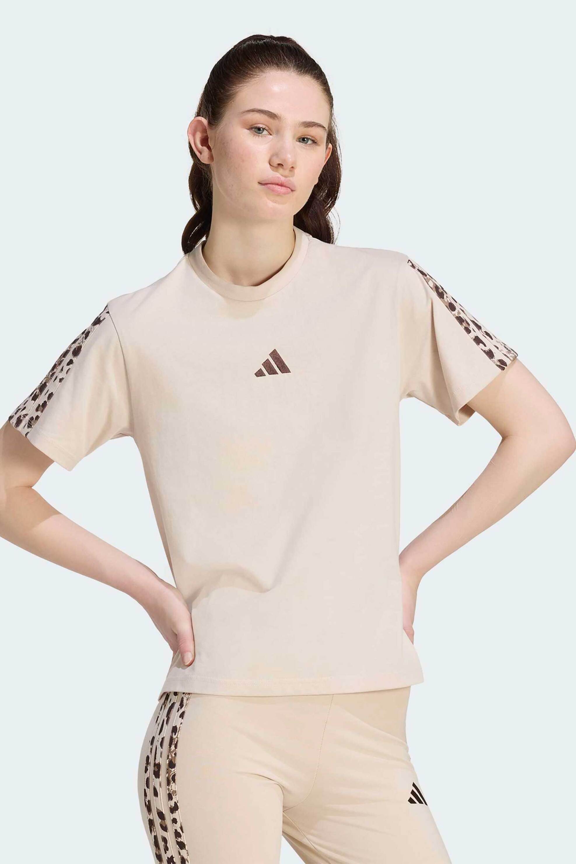 Adidas γυναικείο T-shirt Regular Fit ""Animal Seasonal Essentials 3-Stripes"