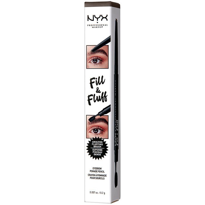 Nyx Professional Makeup Fill & Fluff Eyebrow Pomade Pencil Μολύβι Φρυδιών με Απαλή Μύτη 0,2gr - Brunette