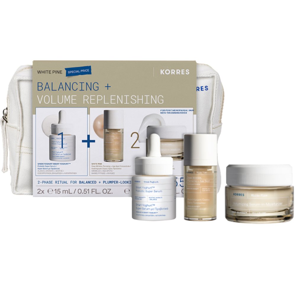 Korres Promo Greek Yoghurt Smart Probiotic Super Serum 15ml & White Pine Cream & Age Spot Concentrate Serum 15ml & Volumizing Moisturizer Day Cream 40ml & Δώρο Νεσεσέρ 1 Τεμάχιο