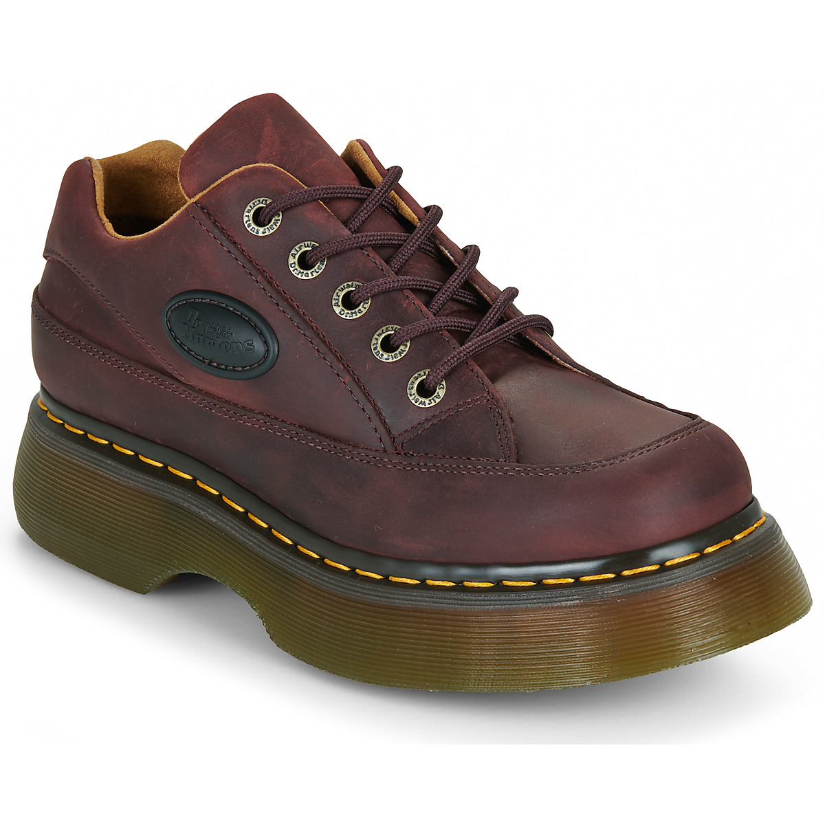Derbies Dr. Martens BUZZ 5 EYE SHOE CHERRY RED CRAZY HORSE