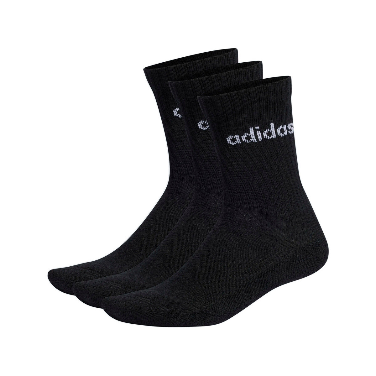 Καλσόν / Άλλα adidas Chaussettes linear crew cushioned noir/blanc