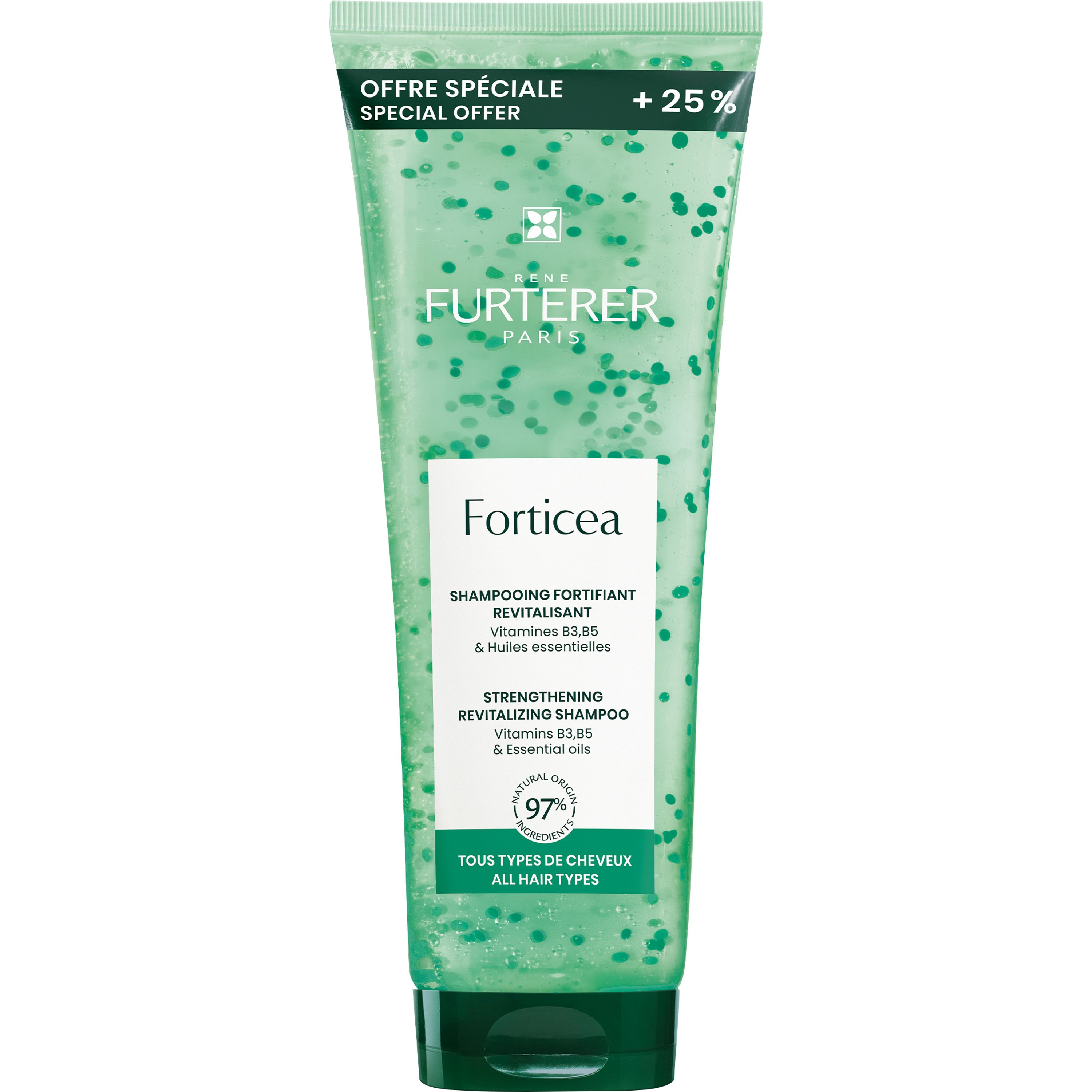 Rene Furterer Forticea Strengthening & Revitalizing Shampoo Τονωτικό Σαμπουάν Ενδυνάμωσης με Αιθέρια Έλαια 250ml