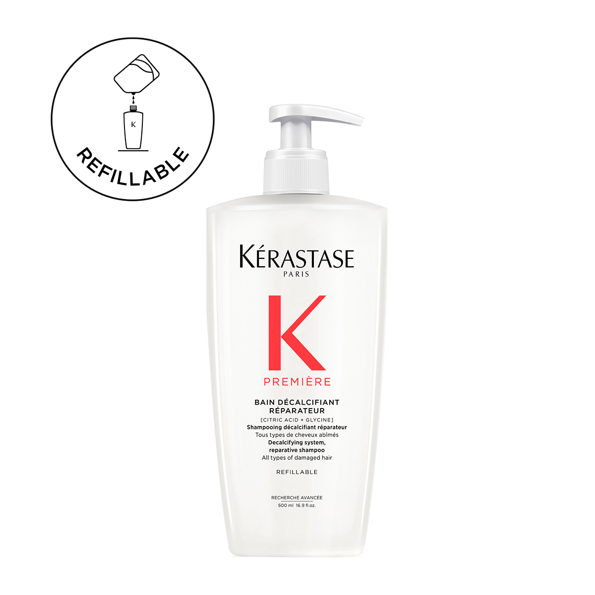 Premiere Refillable Σαμπουάν Bain Decalcifiant Reparateur για Ταλαιπωρημένα Μαλλιά 500ml