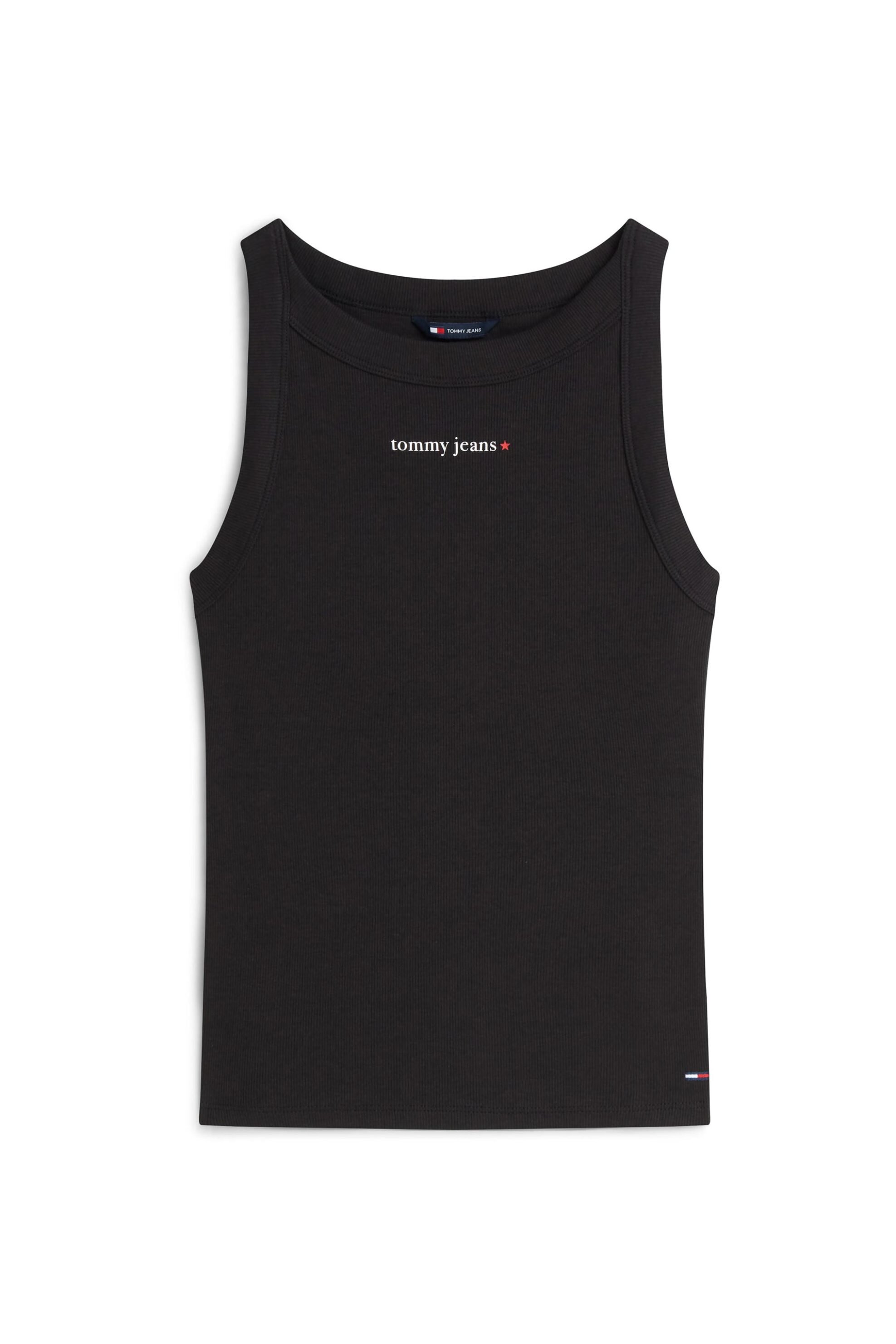 Tommy Jeans γυναικείο τοπ αμάνικο ribbed με λογότυπο Slim Fit