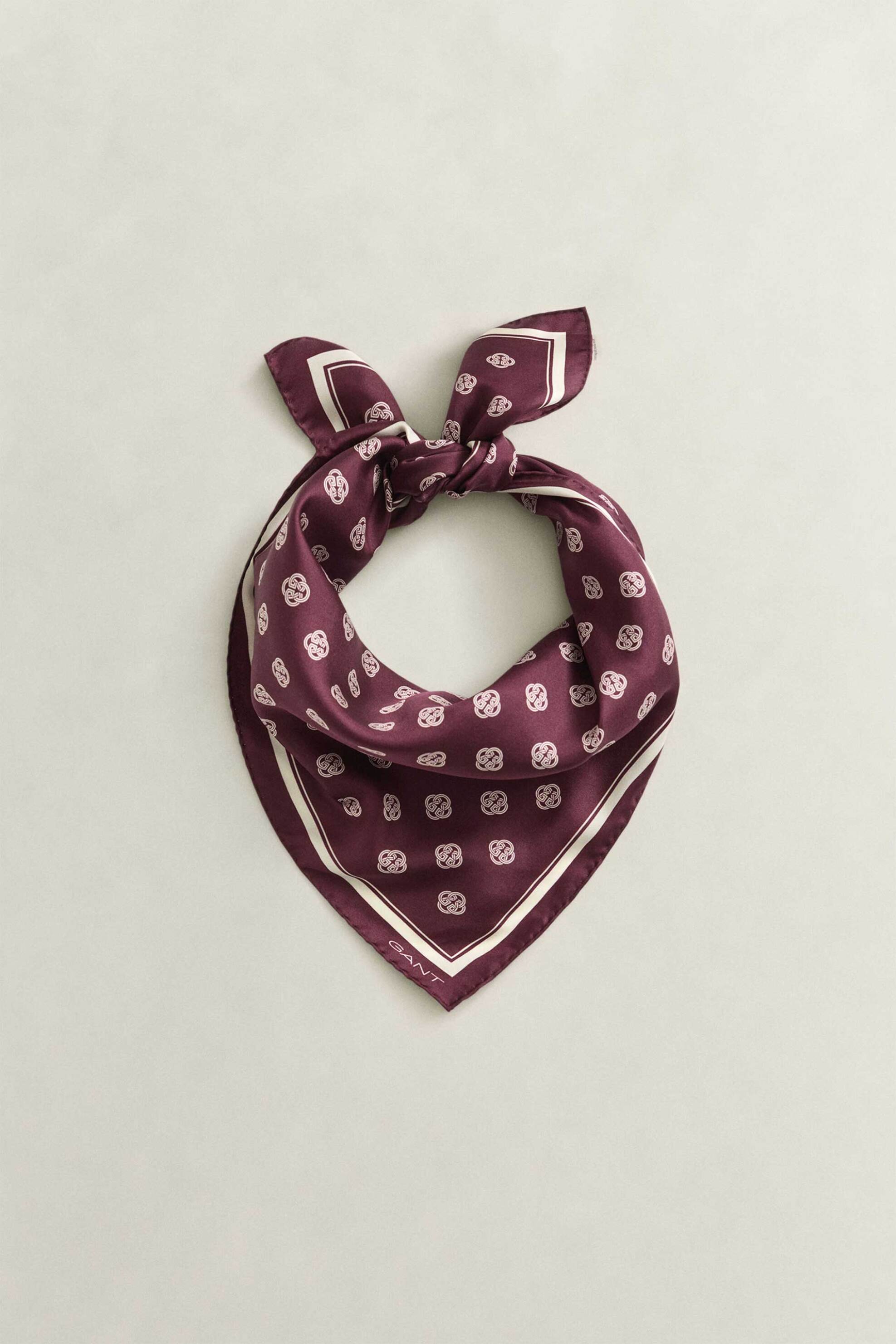 Gant γυναικείο μεταξωτό φουλάρι με all-over monogram pattern | ONE SIZE