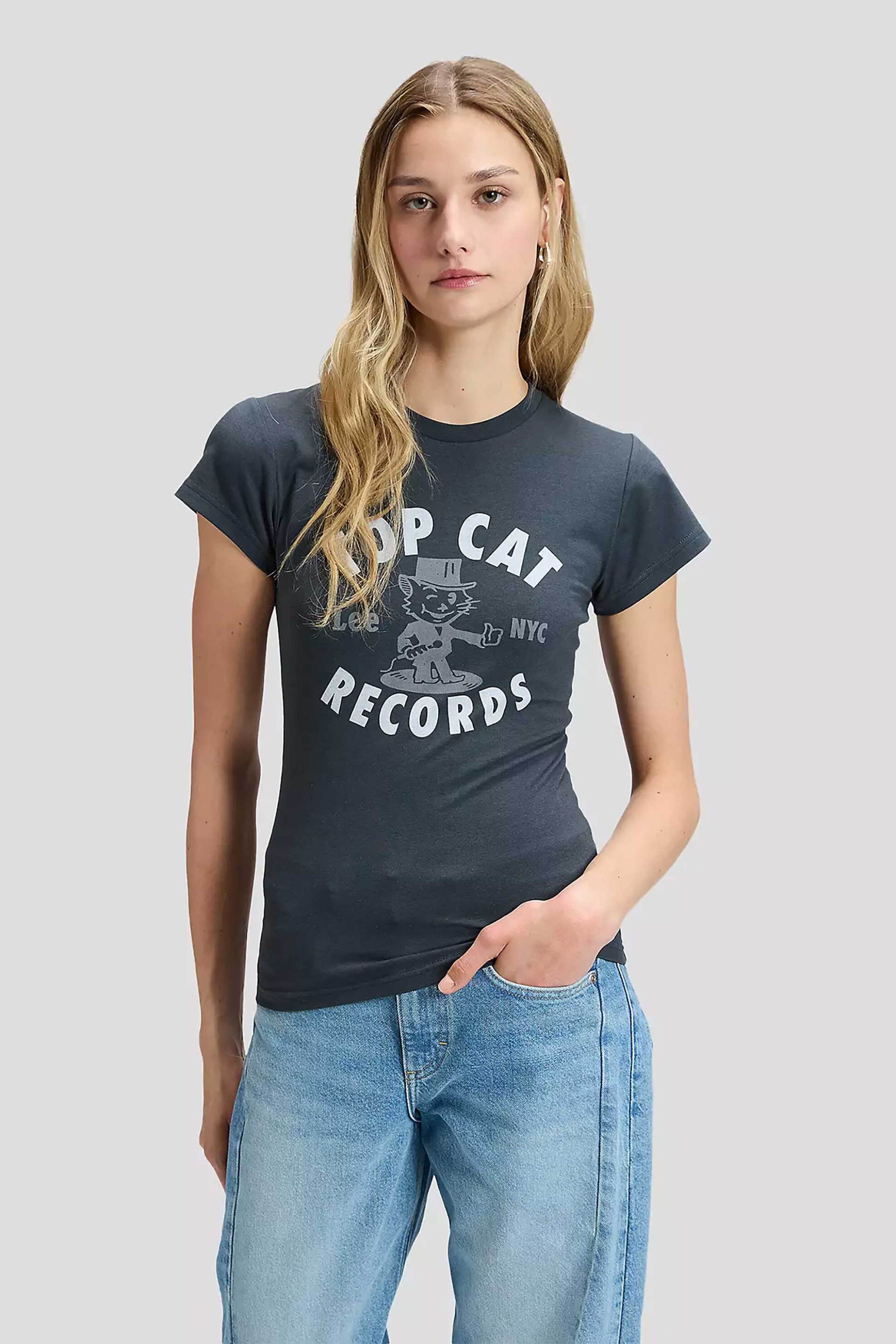Lee® γυναικείο T-shirt με print Slim Fit "Record"