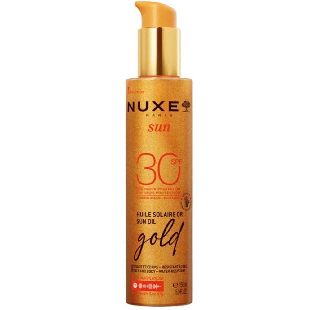 Nuxe Sun Oil Gold Spf30 Ιριδίζον Αντηλιακό Λάδι Υψηλής Προστασίας για Πρόσωπο & Σώμα 150ml