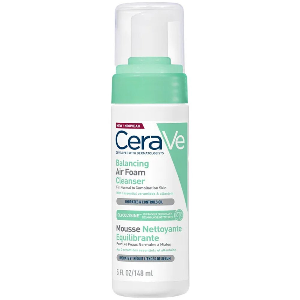 CeraVe Balancing Air Foam Cleanser Ενυδατικός Καθαριστικός Αφρός που Ρυθμίζει τη Λιπαρότητα με Αντλία 148ml