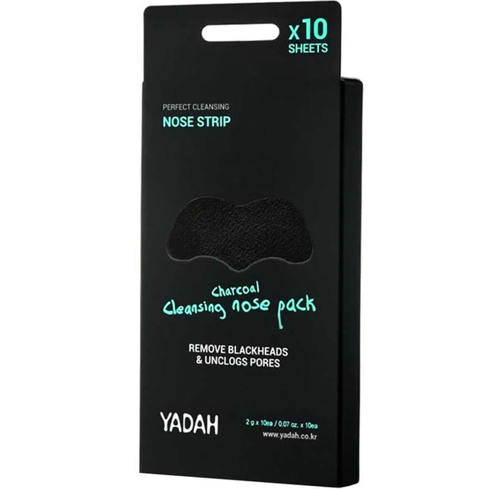 Yadah Charcoal Cleansing Nose Pack Nose Strip Ταινίες Καθαρισμού των Πόρων της Μύτης με Άνθρακα Αφαιρεί τους Ρύπους & Περίσσιο Σμήγμα 10 Τεμάχια