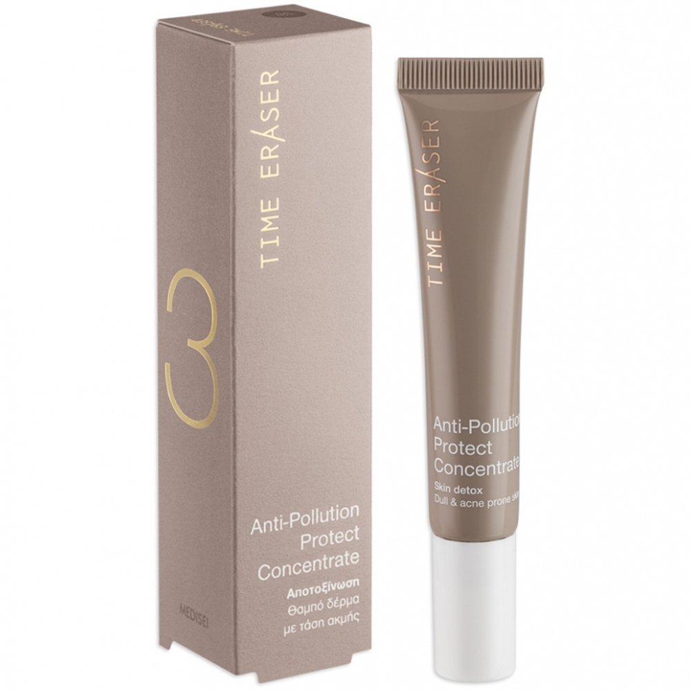 Medisei Time Eraser Anti-Pollution Protect Concentrate Συμπυκνωμένος Ορός Αποτοξίνωσης Προσώπου για Θαμπό Δέρμα με Τάση Ακμής 20ml