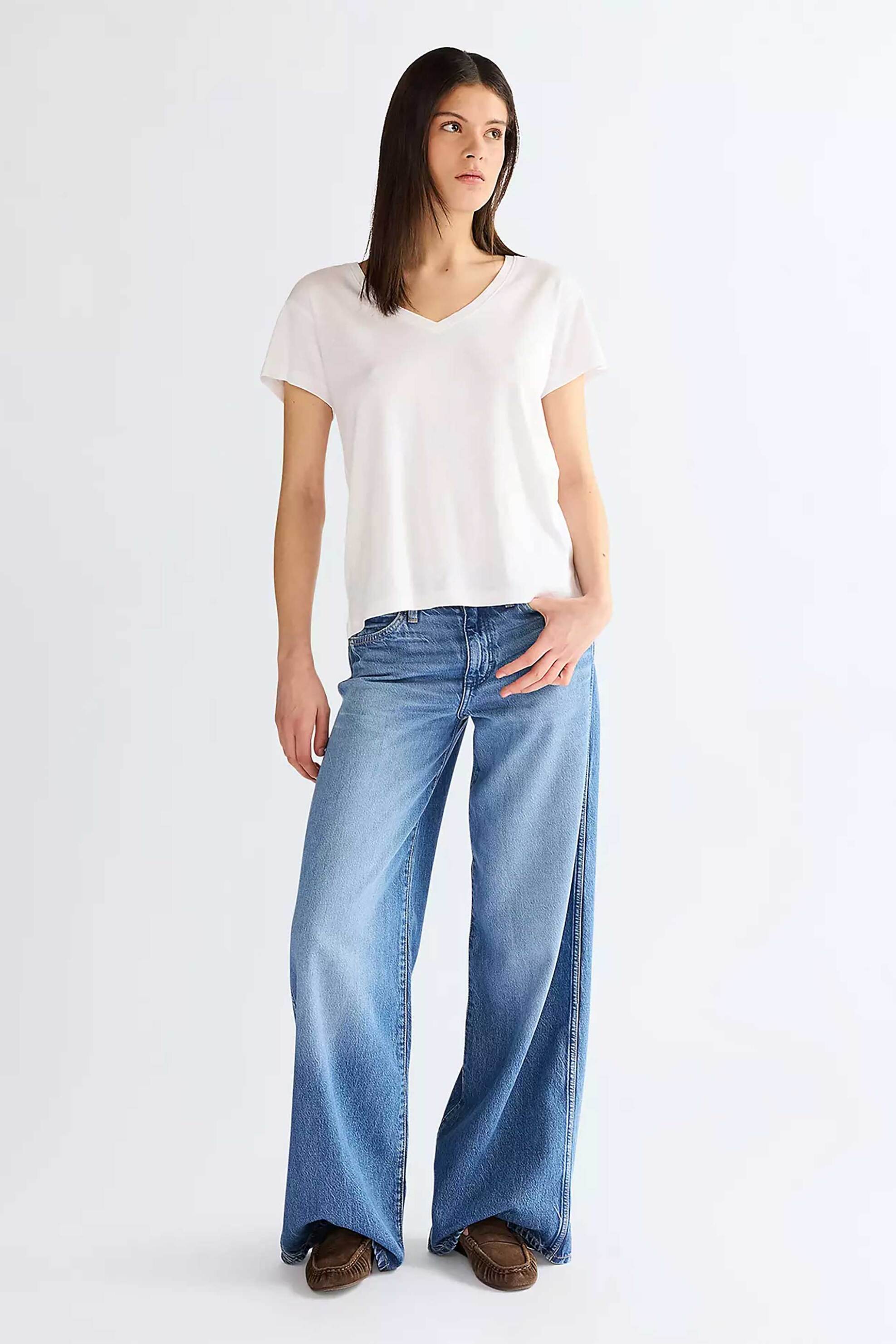 Wrangler® γυναικείο τζιν παντελόνι πεντάτσεπο Wide Leg "World"