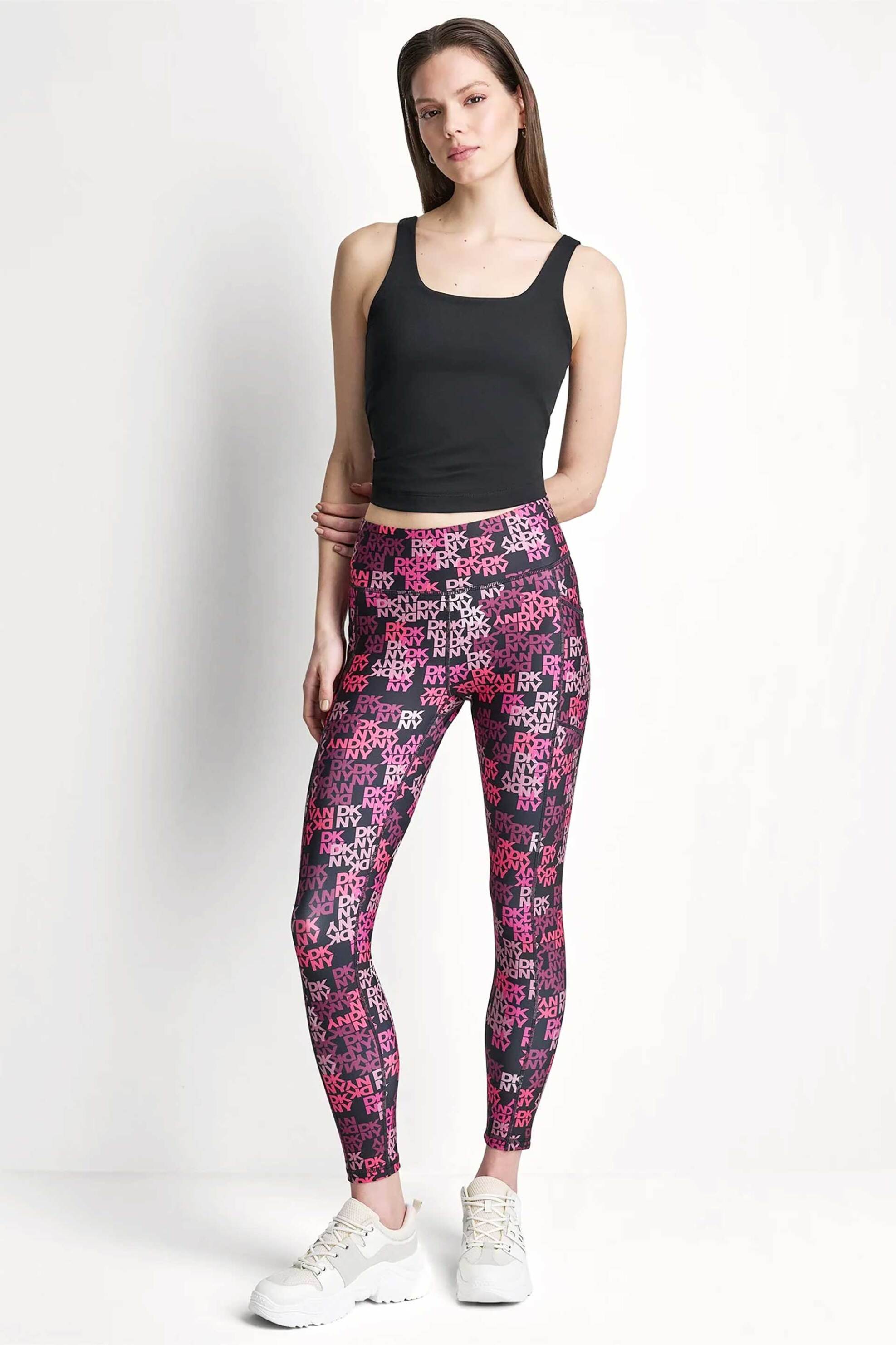 DKNY γυναικείο κολάν 7/8 με all-over logo print