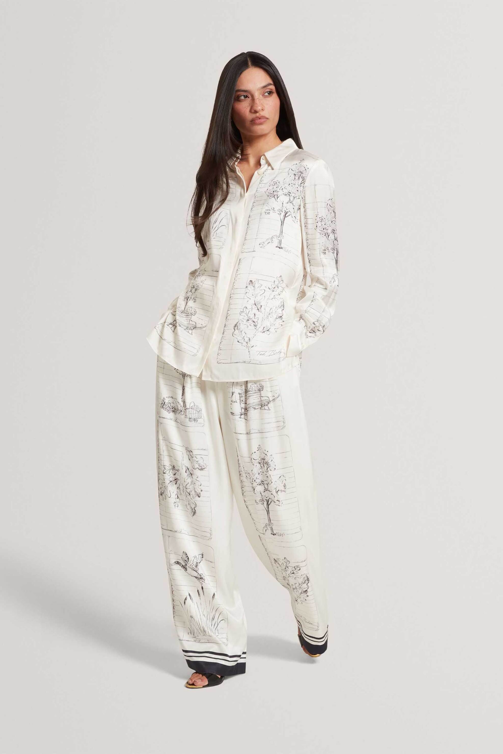 Ted Baker γυναικεία παντελόνα με print "Busca"