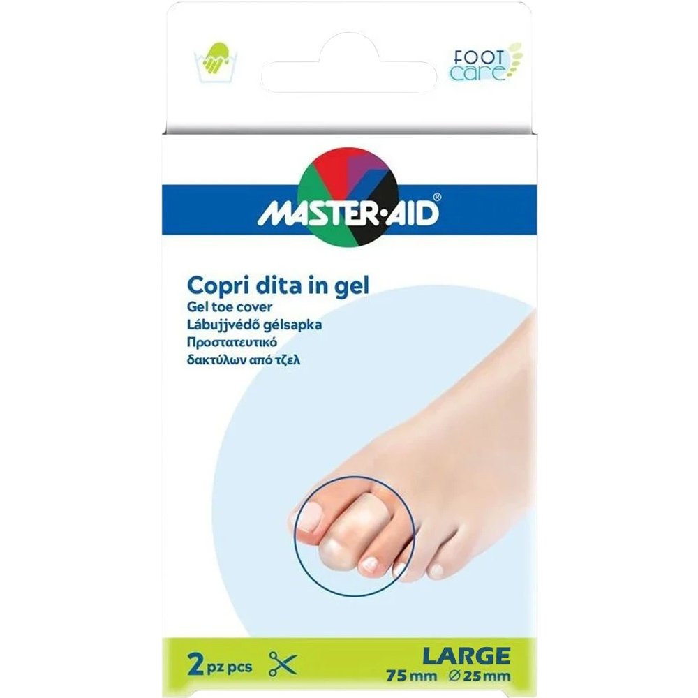 Master Aid Protection Tubular Sleeve Προστατευτικό Δακτύλων από Τζελ για Προστασία από την Τριβή & Γρηγορότερη Θεραπεία 2 Τεμάχια - Large 75mmx25mm