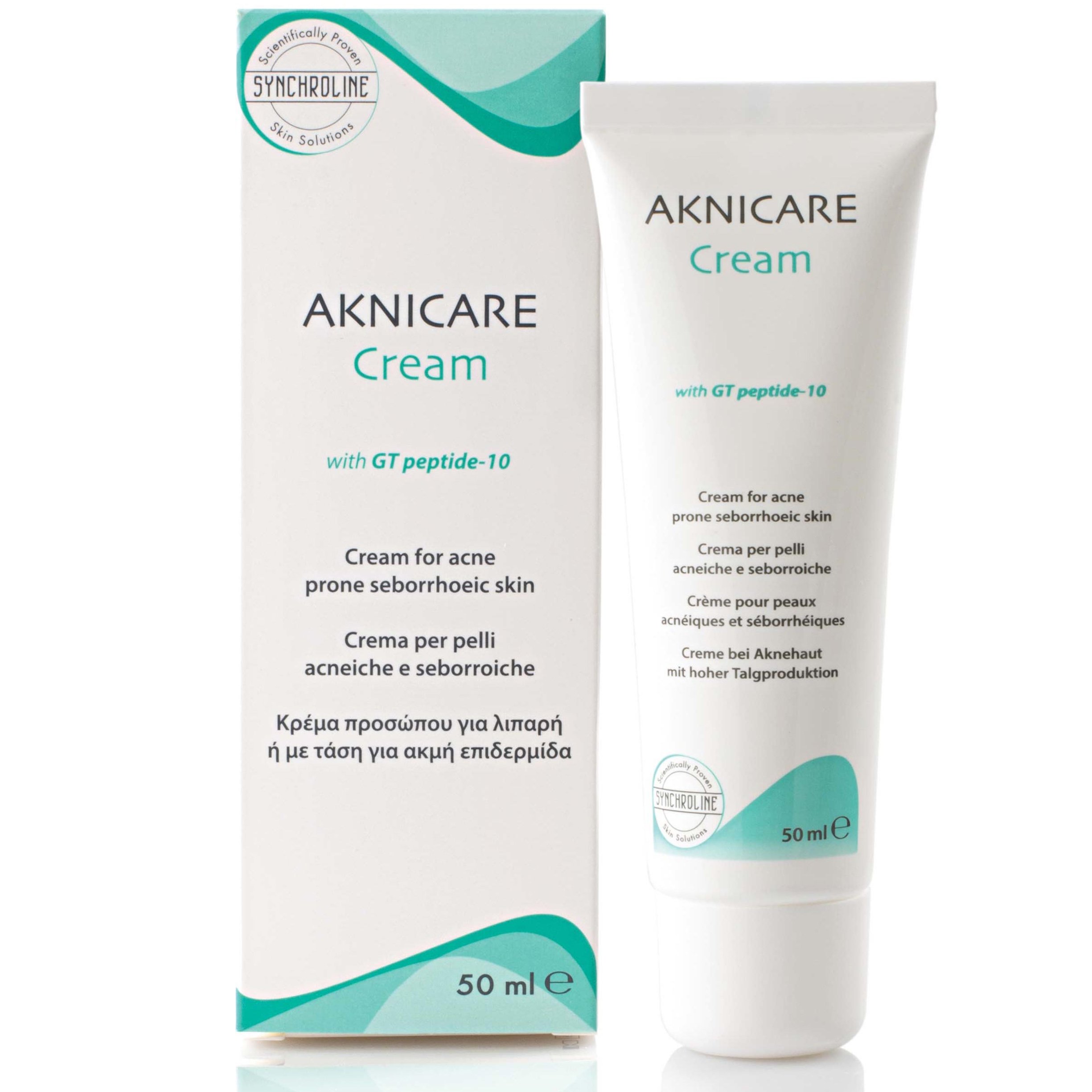 Synchroline Aknicare Cream w/ GT peptide 10% Κρέμα Προσώπου για Λιπαρή ή με Τάση για Ακμή Επιδερμίδα 50ml