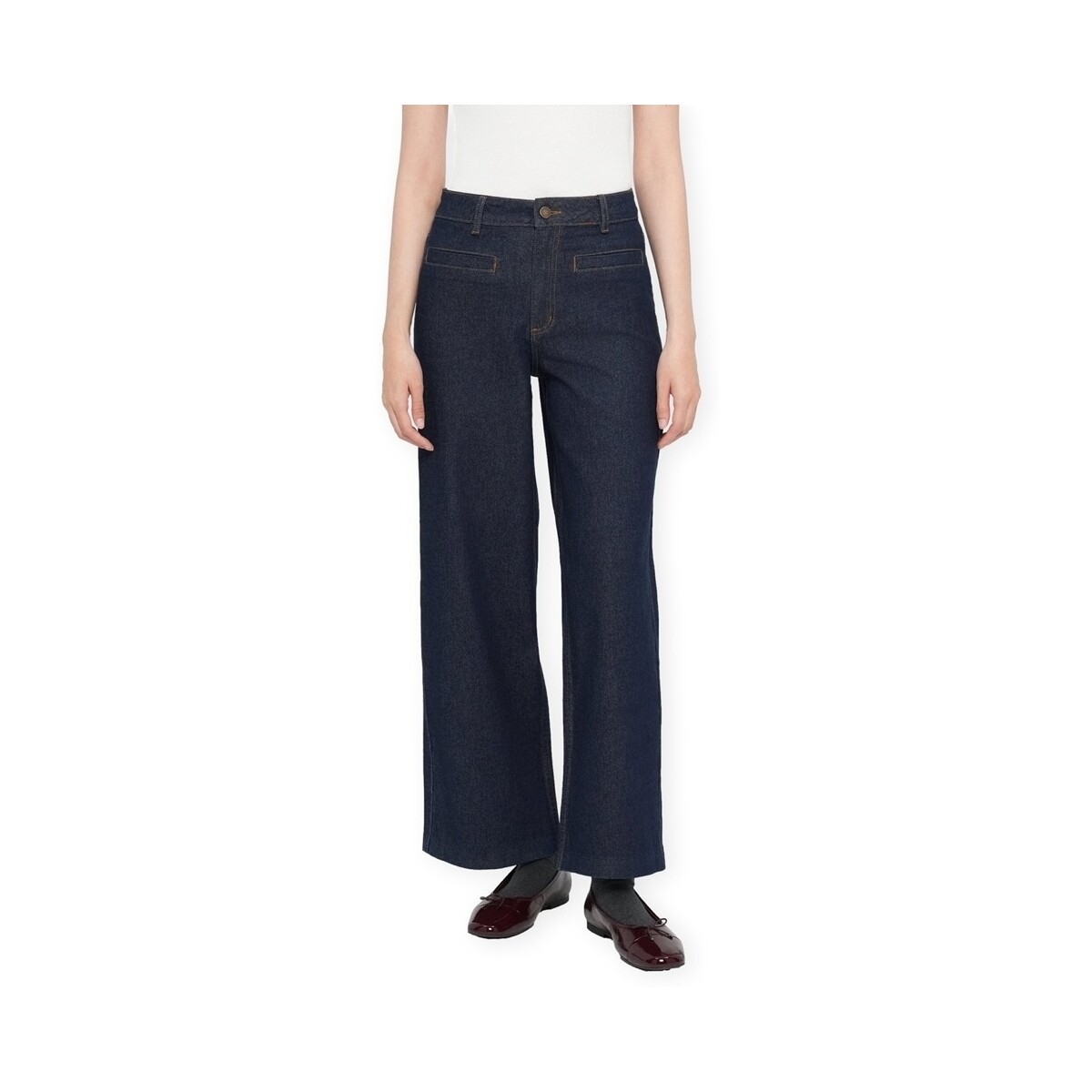 Tζιν σε ίσια γραμή Vila Brenda Wide Jeans - Dark Blue Denim