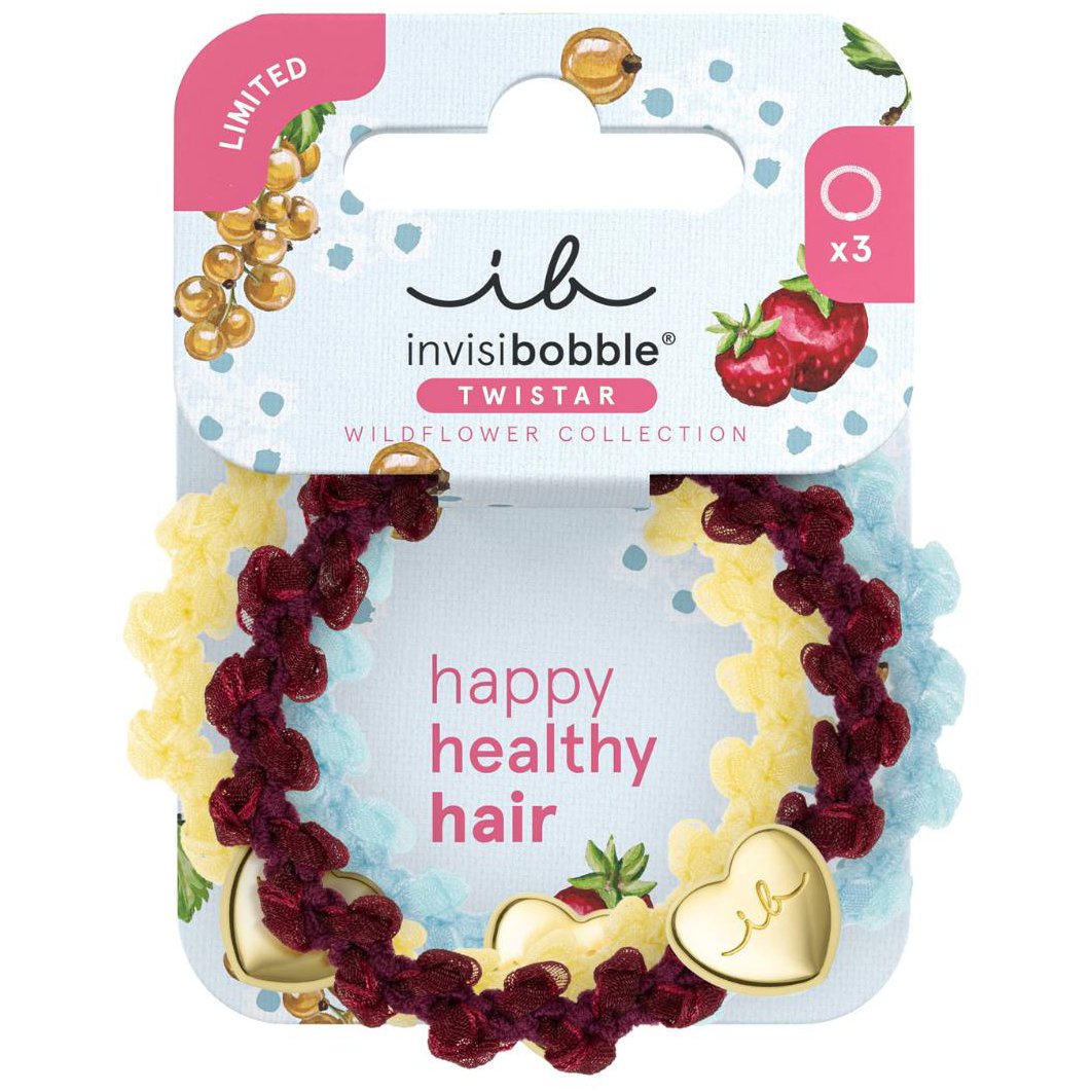 Invisibobble Limited Collection Wildflower Cherry Twist Twistar Αξεσουάρ Μαλλιών σε Στυλ Twist για μια Παιχνιδιάρικη Πινελιά στα Χτενίσματα 3 Τεμάχια