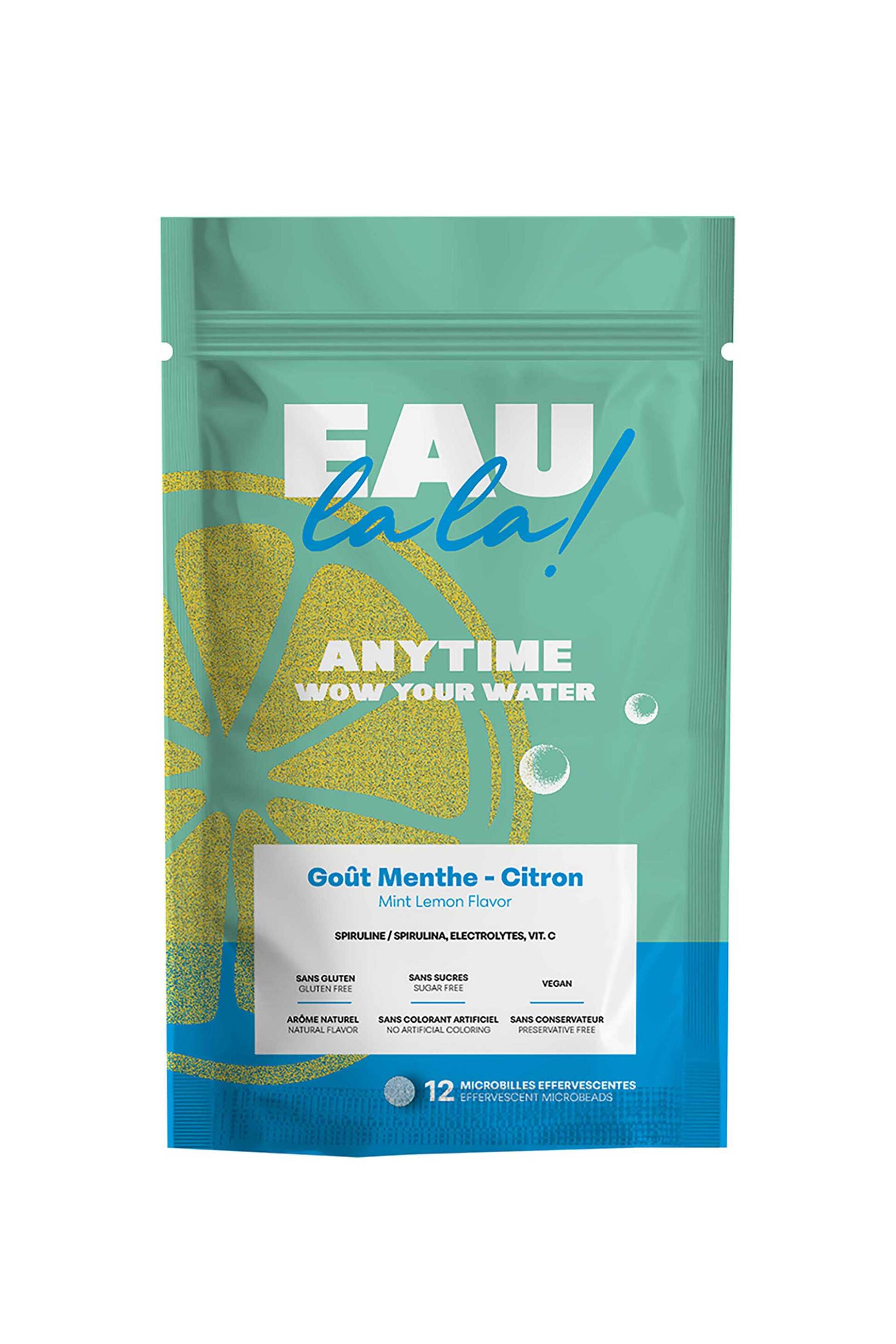 EAU la la! Anytime - Γεύση Μέντα & Λεμόνι - 12 Microbeads
