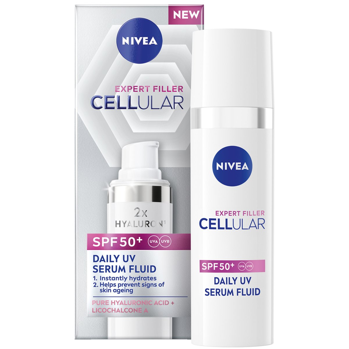 Nivea Expert Filler Cellular Spf50+ Daily UV Serum Fluid Λεπτόρρευστος Ορός Ημέρας Υψηλής Προστασίας 40ml