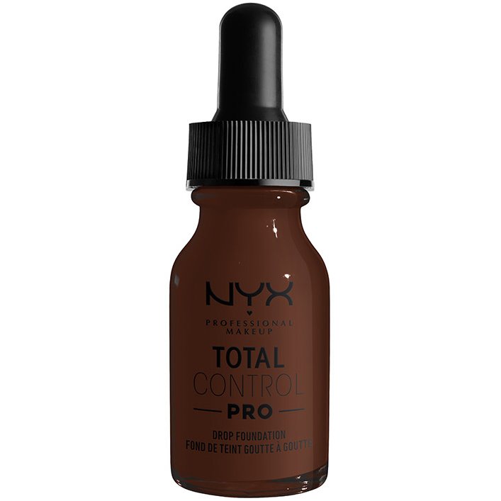 Nyx Professional Makeup Total Control Pro Drop Foundation Δίνει στο Δέρμα Φυσικό Υγιές Φινίρισμα Απαλύνοντας τις Ατέλειες 13ml - Deep Ebony