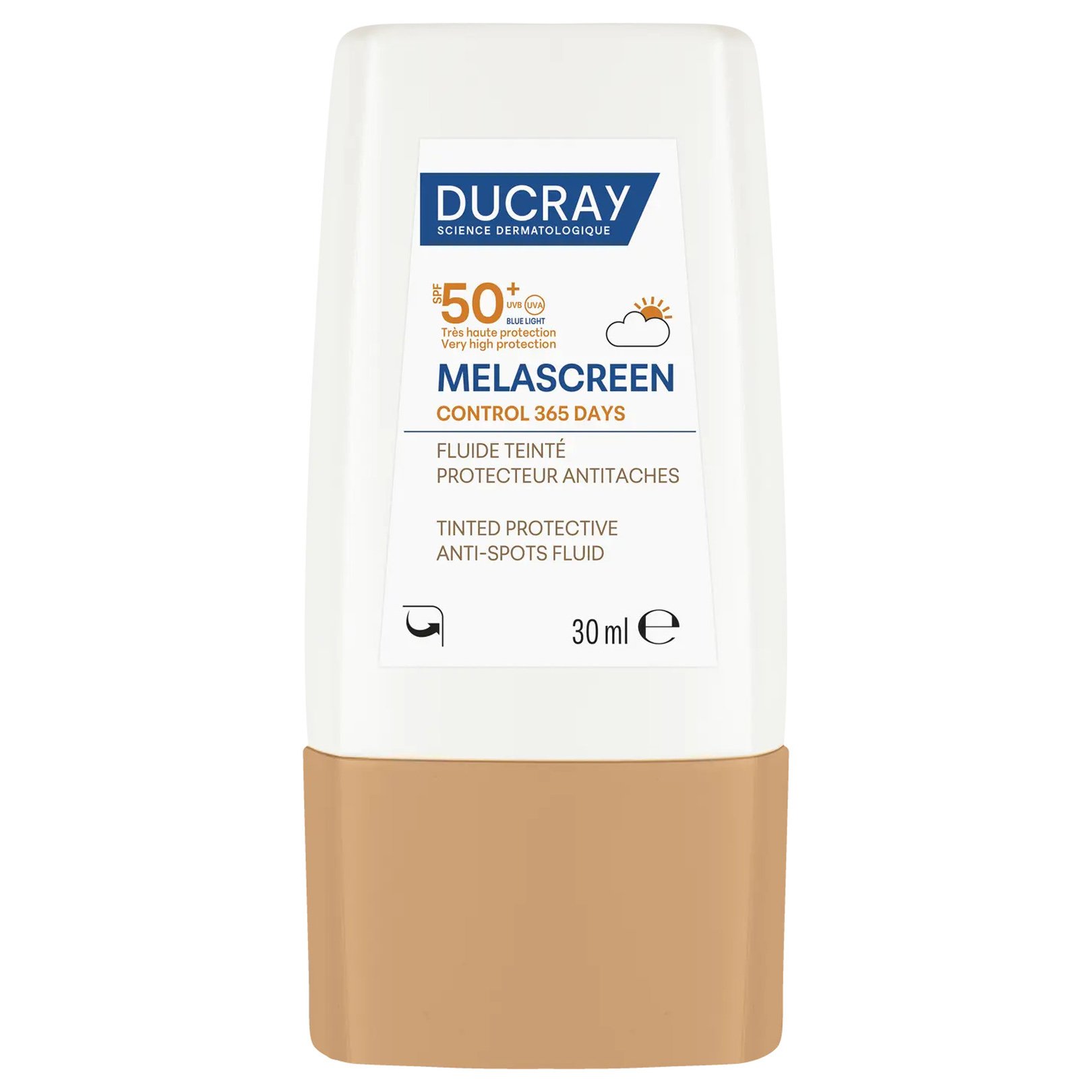 Ducray Melascreen Tinted Protective Anti-Spots Fluid Spf50+ Προστατευτικό Fluide με Χρώμα Κατά των Κηλίδων Πολύ Υψηλής Προστασίας 30ml