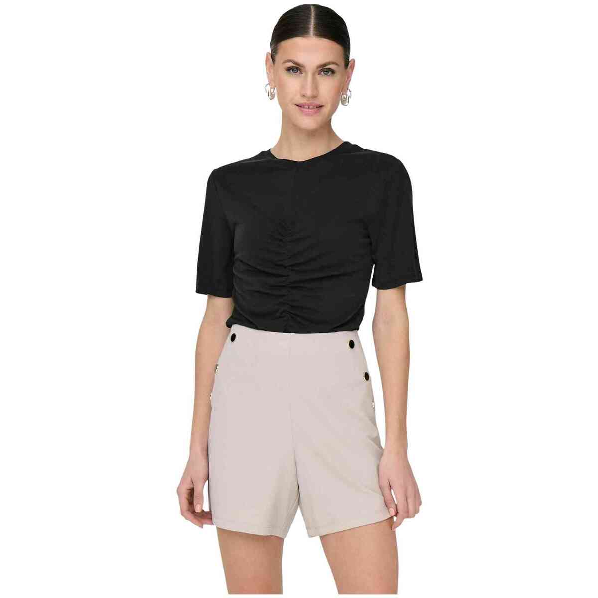 T-shirt με κοντά μανίκια Only 15346602-BLACK