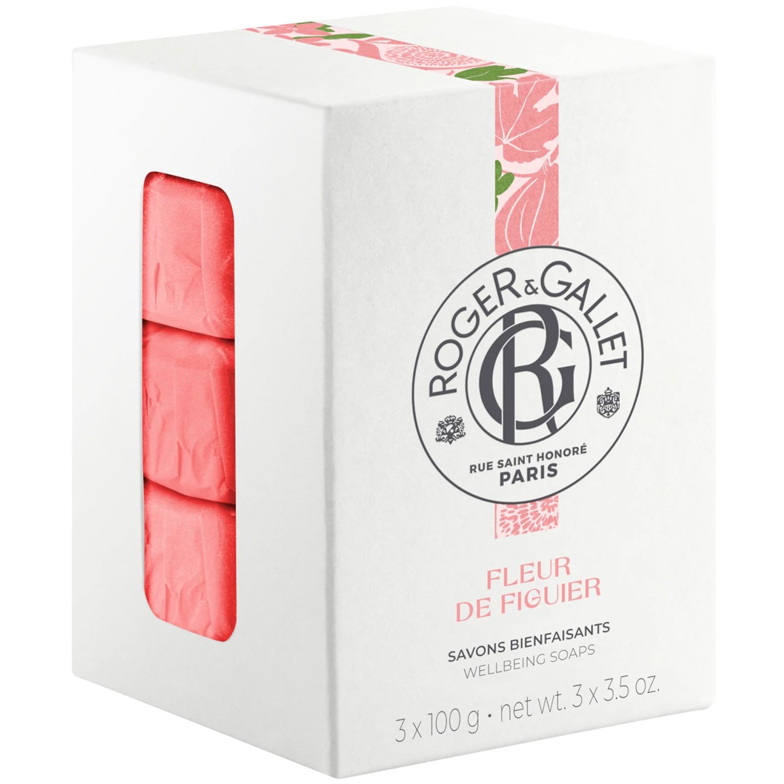 Roger & Gallet Πακέτο Προσφοράς Fleur de Figuier Wellbeing Soap Bars Αναζωογονητικό Φυτικό Σαπούνι Σώματος με Άρωμα Σύκου 3x100g
