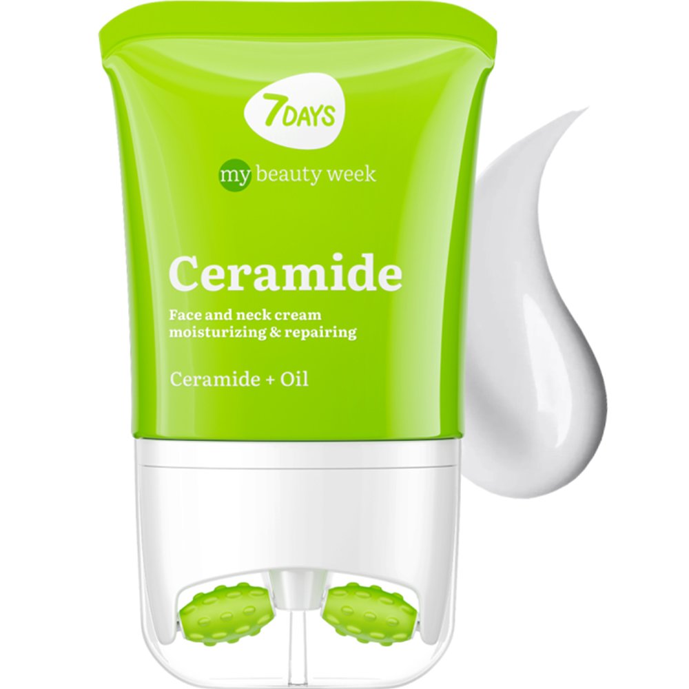7DAYS My Beauty Week Ceramide Moisturizing & Repairing Face & Neck Cream Ενυδατική Κρέμα Προσώπου, Λαιμού με Κεραμίδια & Εφαρμοστή Μασάζ για Προστασία της Επιδερμίδας με Αντιγηραντικές Ιδιότητες 80ml