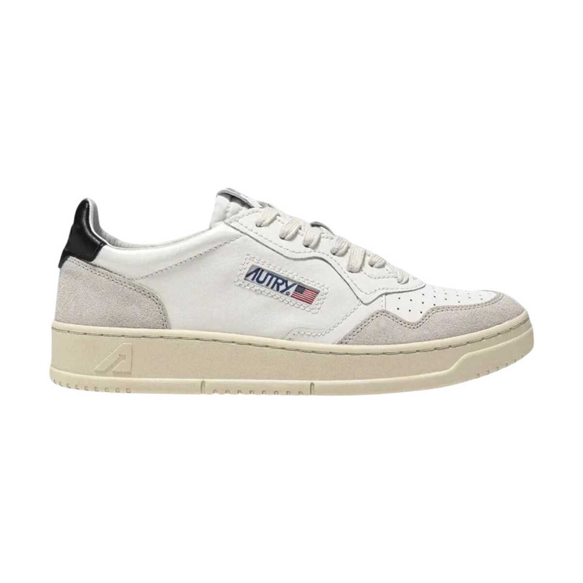Sneakers Autry Medalist Leather Low White Black Beige (Women's)