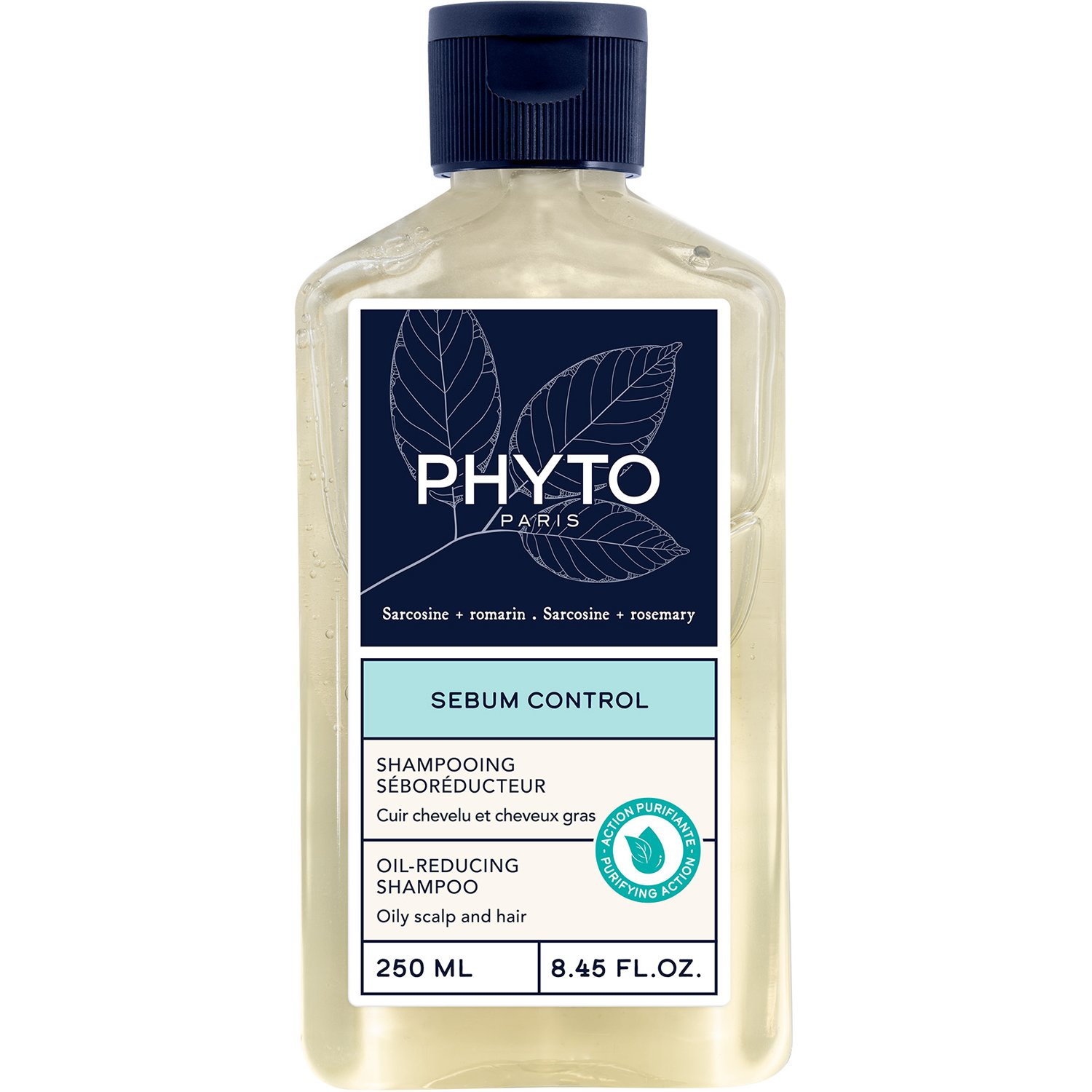 Phyto Sebum Control Oil Reducing Shampoo Σαμπουάν Καθημερινής Χρήσης για Ρύθμιση της Περίσσειας Λιπαρότητας & Εντατικό Καθαρισμό του Τριχωτού 250ml