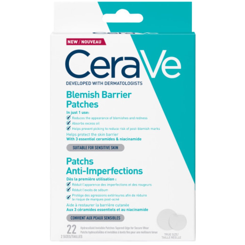 CeraVe Blemish Barrier Patches Αυτοκόλλητα Επιθέματα Κατά Των Ατελειών για Καταπράυνση του Δέρματος 22 Τεμάχια