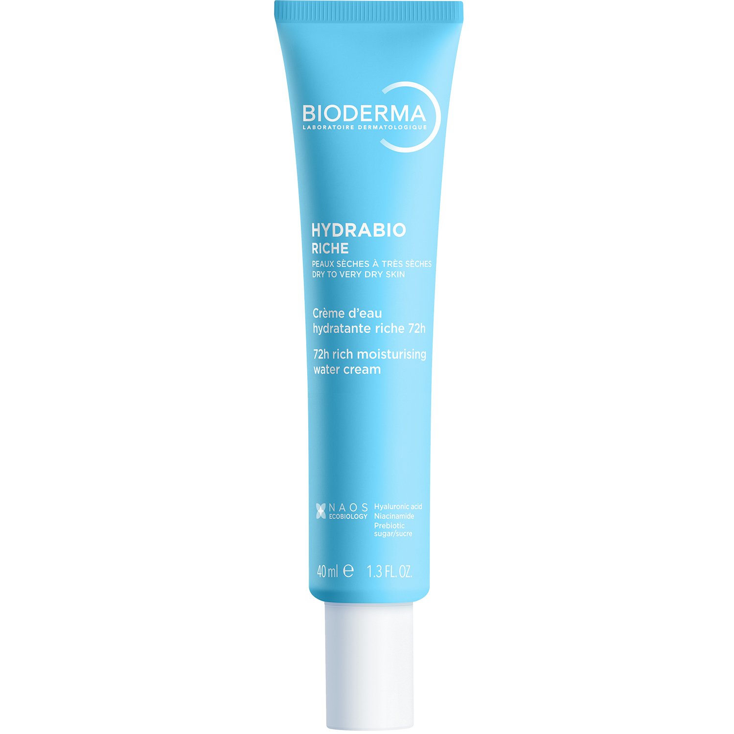 Bioderma Hydrabio Riche 72h Rich Moisturising Water Cream Ενυδατική Φροντίδα Προσώπου Πλούσιας, Δροσερής Υφής που Μετατρέπεται σε Νερό για την Ξηρή έως Πολύ Ξηρή Επιδερμίδα 40ml