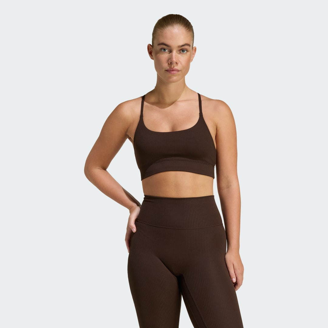 Αθλητικό bra ελαφριάς υποστήριξης adidas All Me Rib Long Line