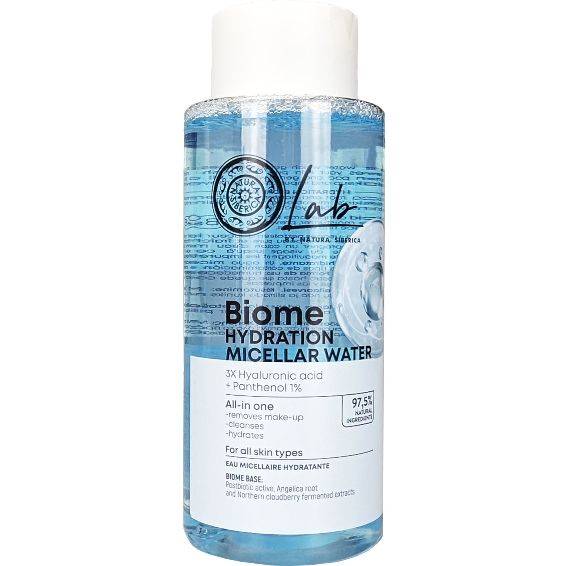 Natura Siberica Lab Biome Hydration Micellar Water Μικυλλιακό Νερό Πολλαπλών Χρήσεων με Υαλουρονικό Οξύ & Πανθενόλη 400ml
